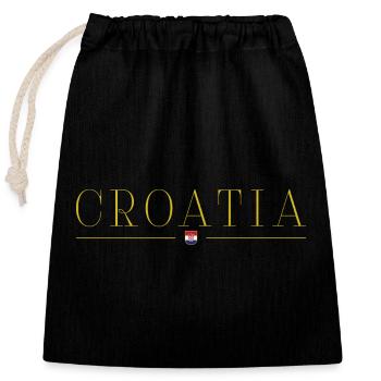 I Love Croatia, Elegance Style Design T-Shirt - Closable cotton gift bag (25x30cm) - black - Front
