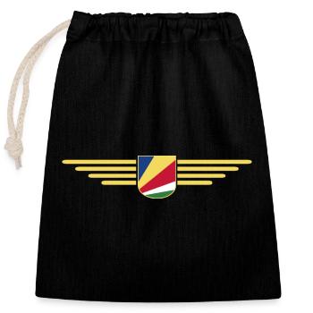 Seychelles fans: T-shirts for island dreams - Closable cotton gift bag (25x30cm) - black - Front