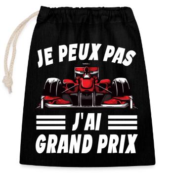 Je Peux Pas J'ai Grand Prix - Sac cadeau en coton avec cordon (25 x 30 cm) - noir - Devant