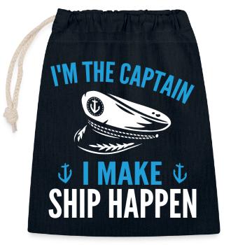 Boot Yacht Segelschiff Segelsport Geschenk - Verschließbarer Geschenkbeutel aus Baumwolle (25x30cm) - Navy - Vorne
