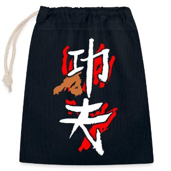 Kungfu (Harte Arbeit) - Verschließbarer Geschenkbeutel aus Baumwolle (25x30cm) - Navy - Vorne