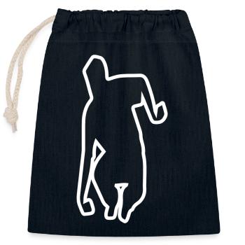 CONTOUR BOWLER - Closable cotton gift bag (25x30cm) - navy - Front