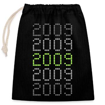 2009 - Closable cotton gift bag (25x30cm) - black - Front