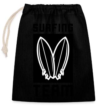 Équipe de surf - Sac cadeau en coton avec cordon (25 x 30 cm) - noir - Devant