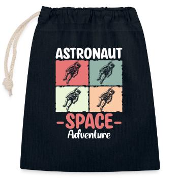 Space Shuttle Spacesuit Star Rocket - Closable cotton gift bag (25x30cm) - navy - Front
