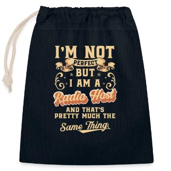 Moderator Announcement Program Speaker Voice - Closable cotton gift bag (25x30cm) - navy - Front