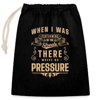 Musicien de rue Art Town Musicien Artiste - Sac cadeau en coton avec cordon (25 x 30 cm) - noir - Devant