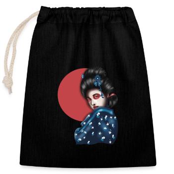 Geisha - Closable cotton gift bag (25x30cm) - black - Front