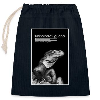 Extinction in progress - Closable cotton gift bag (25x30cm) - navy - Front