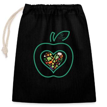 Nutrition and Health ( natural nutrition) - Closable cotton gift bag (25x30cm) - black - Front