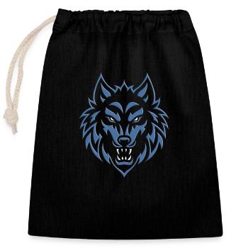 Wolf 2024 03 - Verschließbarer Geschenkbeutel aus Baumwolle (25x30cm) - Schwarz - Vorne