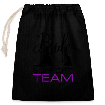 Bride Support Team Wedding - Closable cotton gift bag (25x30cm) - black - Front