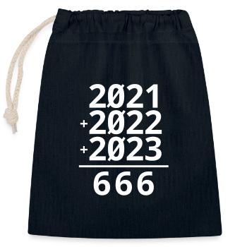 Jahr 2023, 2023 Humor, 666 - Verschließbarer Geschenkbeutel aus Baumwolle (25x30cm) - Navy - Vorne