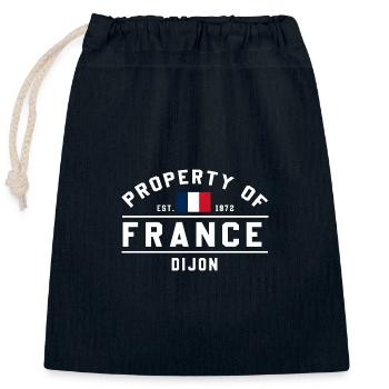 Französische Flagge Grafik Dijon Logo - Verschließbarer Geschenkbeutel aus Baumwolle (25x30cm) - Navy - Vorne