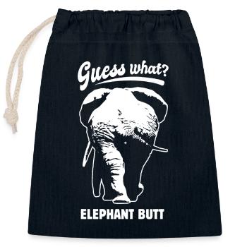 Guess what? Elephant Butt - funny saying - Verschließbarer Geschenkbeutel aus Baumwolle (25x30cm) - Navy - Vorne