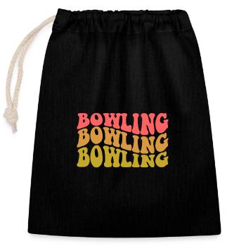 Bowling - Verschließbarer Geschenkbeutel aus Baumwolle (25x30cm) - Schwarz - Vorne