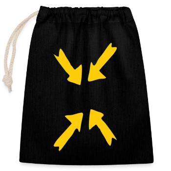 focus yellow - Closable cotton gift bag (25x30cm) - black - Front