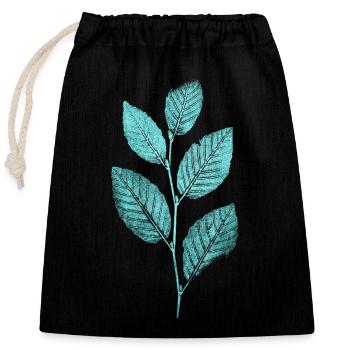 Leaf branch / leaves beech forest - Closable cotton gift bag (25x30cm) - black - Front