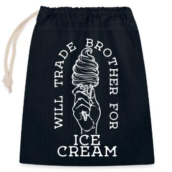 Humorvoll Süßigkeiten Eis Statement Nachspeise - Verschließbarer Geschenkbeutel aus Baumwolle (25x30cm) - Navy - Vorne