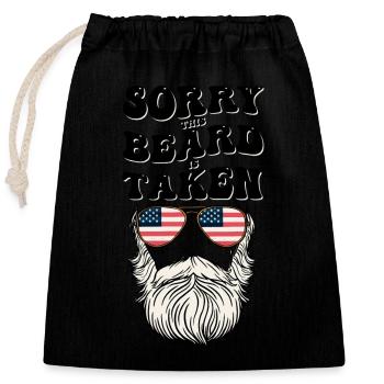 Sorry This Beard is Taken Shirt Valentinstag - Verschließbarer Geschenkbeutel aus Baumwolle (25x30cm) - Schwarz - Vorne