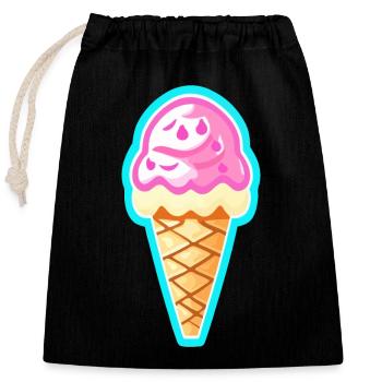 Eis - Verschließbarer Geschenkbeutel aus Baumwolle (25x30cm) - Schwarz - Vorne
