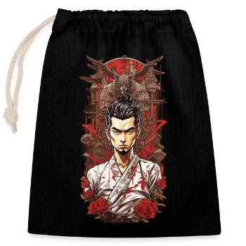 Nippon Anime Streetwear Retro Manga Design - Closable cotton gift bag (25x30cm) - black - Front
