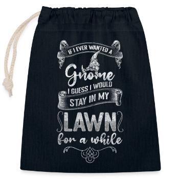 Wichtel Märchen Zipfelmütze - Verschließbarer Geschenkbeutel aus Baumwolle (25x30cm) - Navy - Vorne
