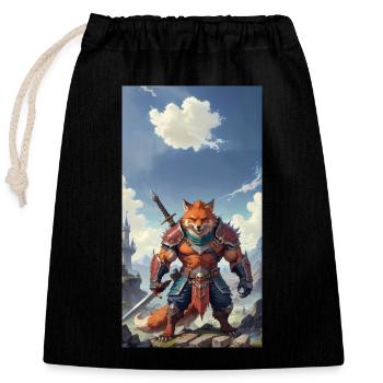 Une bête monstrueuse et monstrueuse, un renard roux comme fantasme - Sac cadeau en coton avec cordon (25 x 30 cm) - noir - Devant