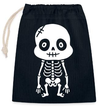 Skeleton - Closable cotton gift bag (25x30cm) - navy - Front