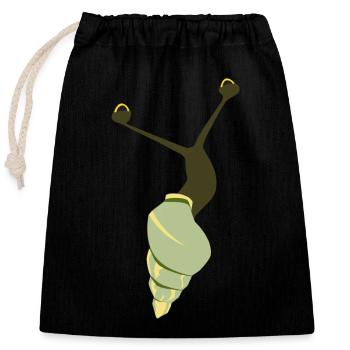 Escargot vert - Sac cadeau en coton avec cordon (25 x 30 cm) - noir - Devant