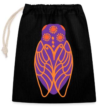 Cigale ensoleillée - Sac cadeau en coton avec cordon (25 x 30 cm) - noir - Devant