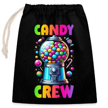 Candy Crew Decoration Candy Lover Sweet Tooth - Closable cotton gift bag (25x30cm) - black - Front