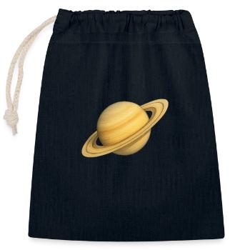 Planet Rings - Closable cotton gift bag (25x30cm) - navy - Front