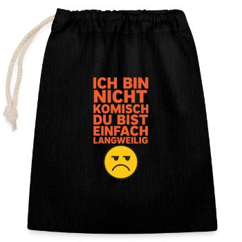 Design - Closable cotton gift bag (25x30cm) - black - Front