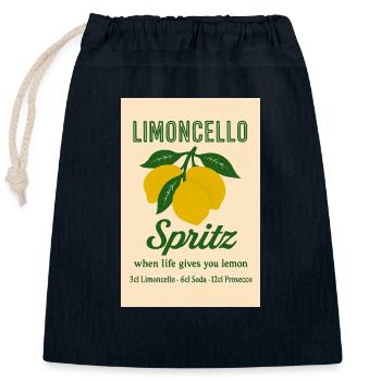 Limoncello Spritz - Verschließbarer Geschenkbeutel aus Baumwolle (25x30cm) - Navy - Vorne
