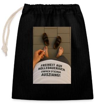 Liberté - Sac cadeau en coton avec cordon (25 x 30 cm) - noir - Devant