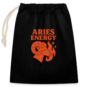 Aries Energy - Fire Sign Aries Design - Closable cotton gift bag (25x30cm) - black - Front
