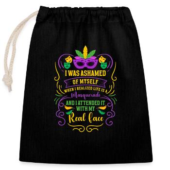 Festival du déguisement Second Face - Sac cadeau en coton avec cordon (25 x 30 cm) - noir - Devant