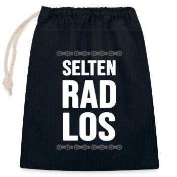 bike fahrradfahrer radlos Drahtesel Fahrradweg - Verschließbarer Geschenkbeutel aus Baumwolle (25x30cm) - Navy - Vorne