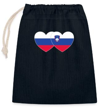 Russland Slowenien Flagge Herz - Verschließbarer Geschenkbeutel aus Baumwolle (25x30cm) - Navy - Vorne