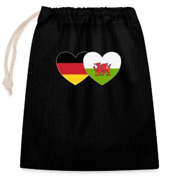 Germany Wales Flag - Closable cotton gift bag (25x30cm) - black - Front