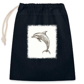 bday marine life birthday awesome fisherman - Closable cotton gift bag (25x30cm) - navy - Front