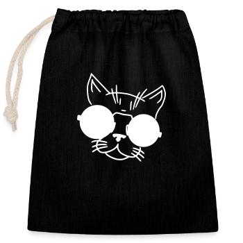 Katze Comic Skizze Haustier Geschenk - Verschließbarer Geschenkbeutel aus Baumwolle (25x30cm) - Schwarz - Vorne