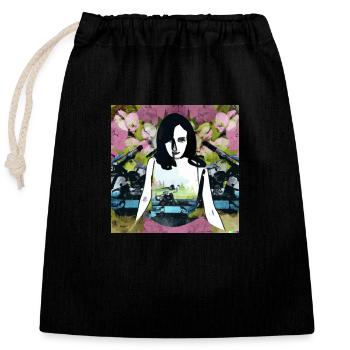 No War - Closable cotton gift bag (25x30cm) - black - Front