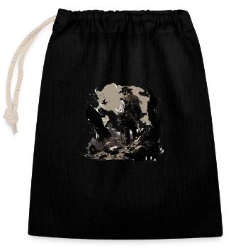 COWBOY - Closable cotton gift bag (25x30cm) - black - Front