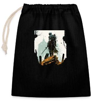 to Shining Paladin - Closable cotton gift bag (25x30cm) - black - Front