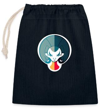 capricorne abstrait - Sac cadeau en coton avec cordon (25 x 30 cm) - bleu marine - Devant