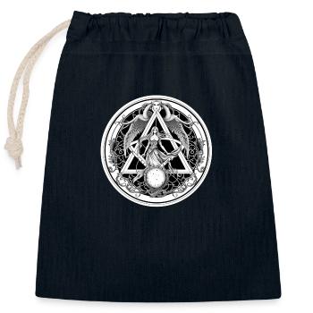 Illuminati goddess - Closable cotton gift bag (25x30cm) - navy - Front