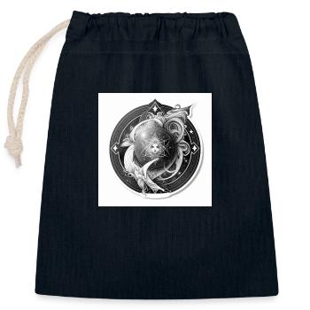 vortex femme signe du verseau - Sac cadeau en coton avec cordon (25 x 30 cm) - bleu marine - Devant