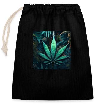 WeedClub Legalization 2023. Decriminalization - Closable cotton gift bag (25x30cm) - black - Front